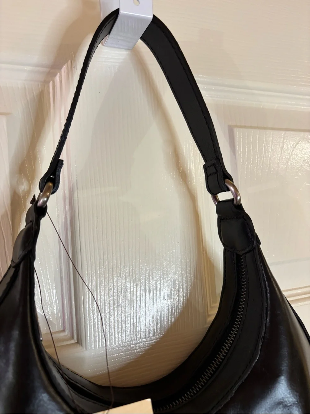 Patricia Nash Coco Crescent Black Leather Crescent Hobo